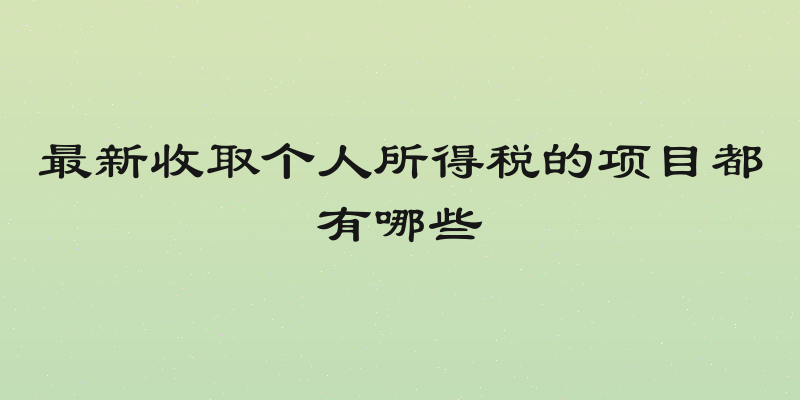最新收取个人所得税的项目都有哪些