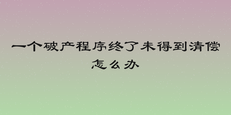 一个破产程序终了未得到清偿怎么办