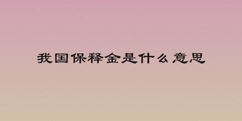 我国保释金是什么意思