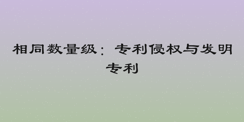 相同数量级：专利侵权与发明专利