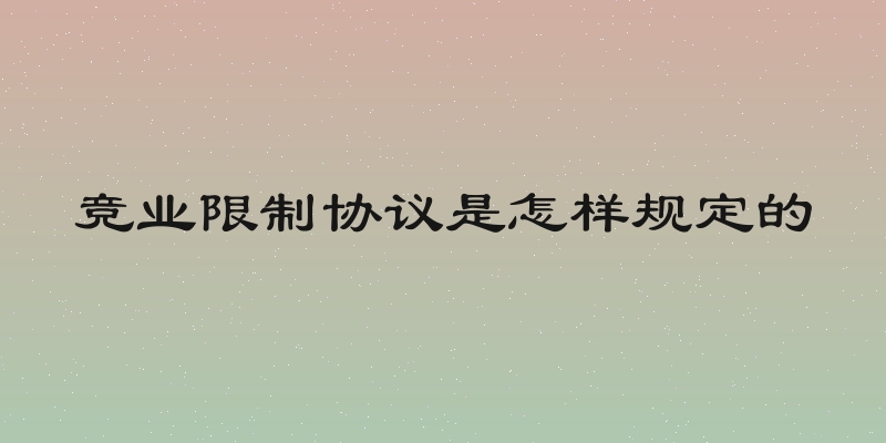 竞业限制协议是怎样规定的