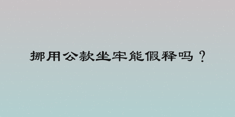 挪用公款坐牢能假释吗？