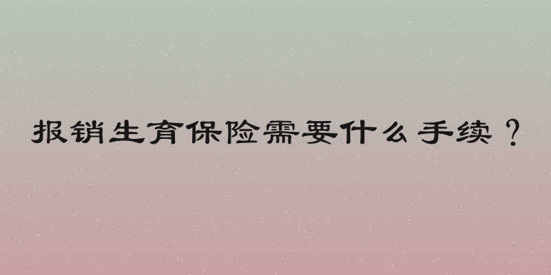 报销生育保险需要什么手续？