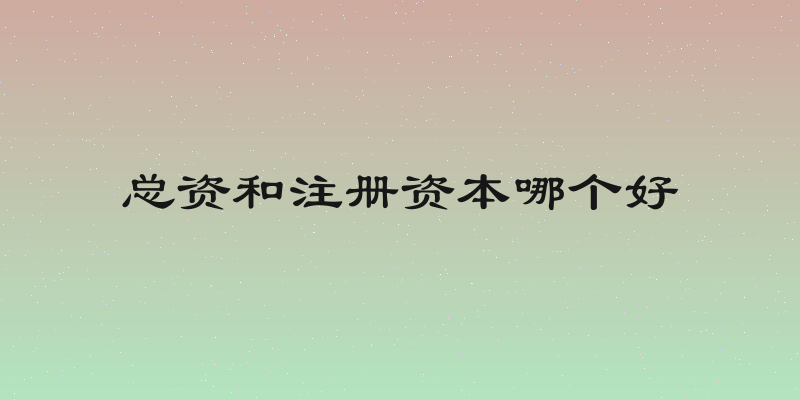 总资和注册资本哪个好