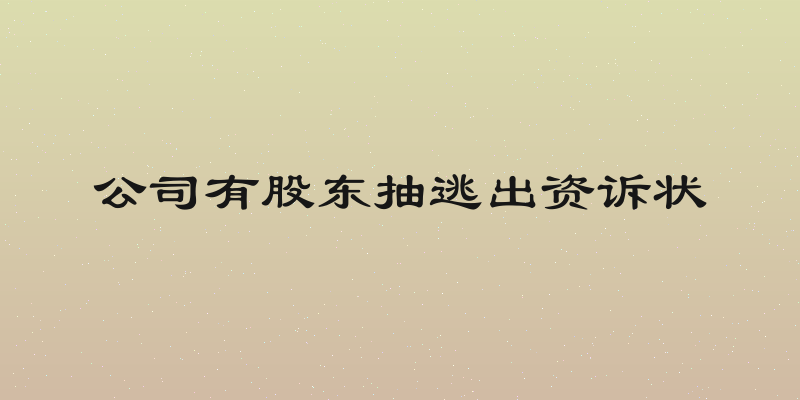公司有股东抽逃出资诉状
