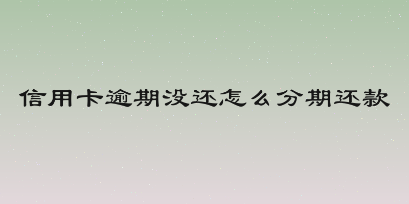 信用卡逾期没还怎么分期还款
