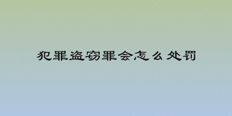 犯罪盗窃罪会怎么处罚