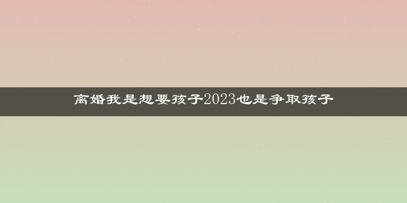 离婚我是想要孩子2023也是争取孩子