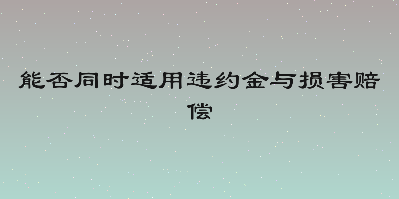 能否同时适用违约金与损害赔偿
