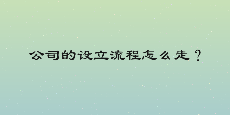 公司的设立流程怎么走？