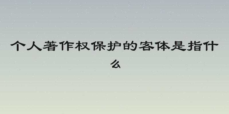 个人著作权保护的客体是指什么