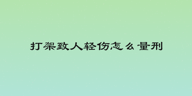 打架致人轻伤怎么量刑