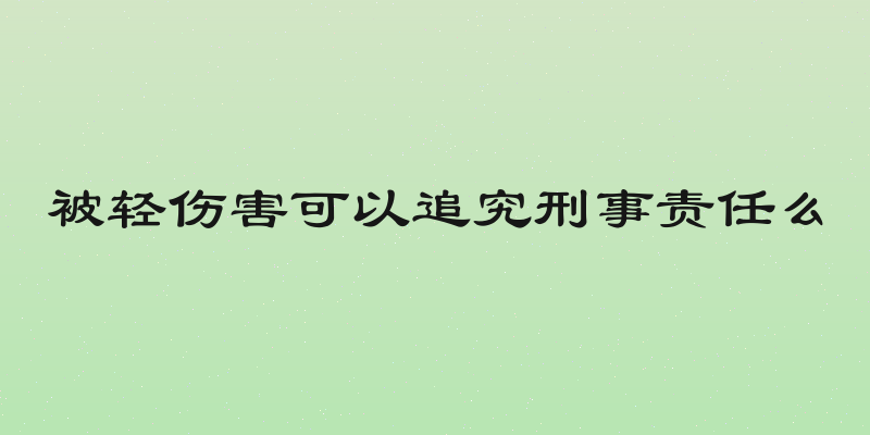 被轻伤害可以追究刑事责任么