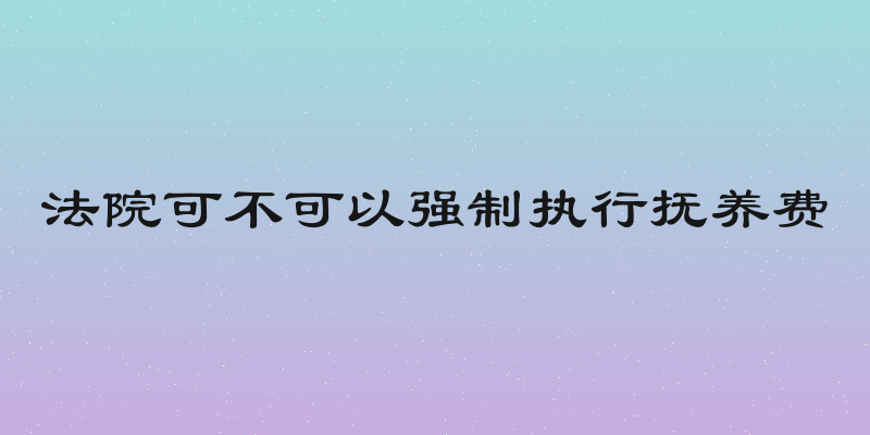 法院可不可以强制执行抚养费