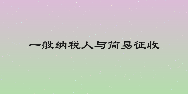 一般纳税人与简易征收