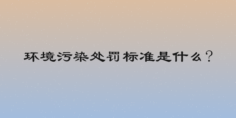 环境污染处罚标准是什么?