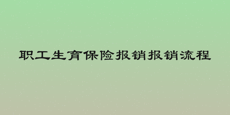 职工生育保险报销报销流程