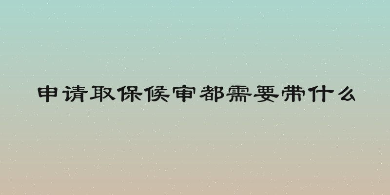 申请取保候审都需要带什么