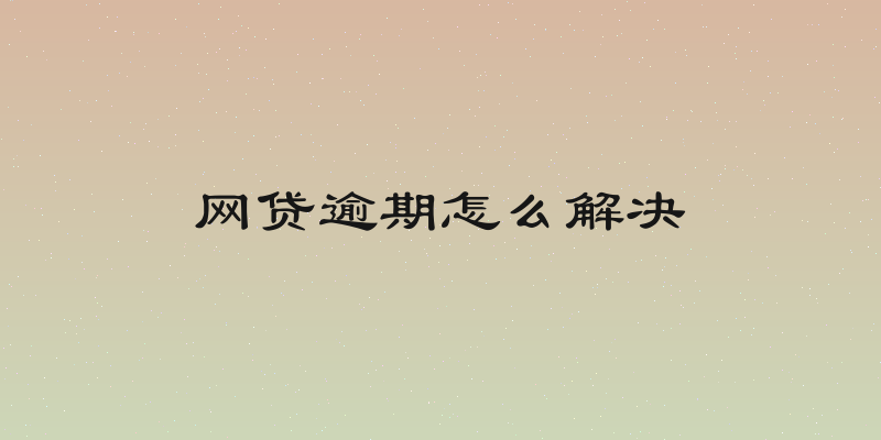 网贷逾期怎么解决