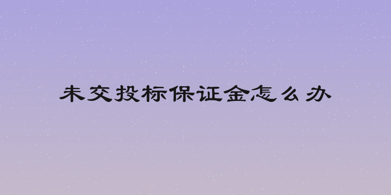 未交投标保证金怎么办