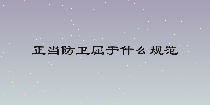 正当防卫属于什么规范