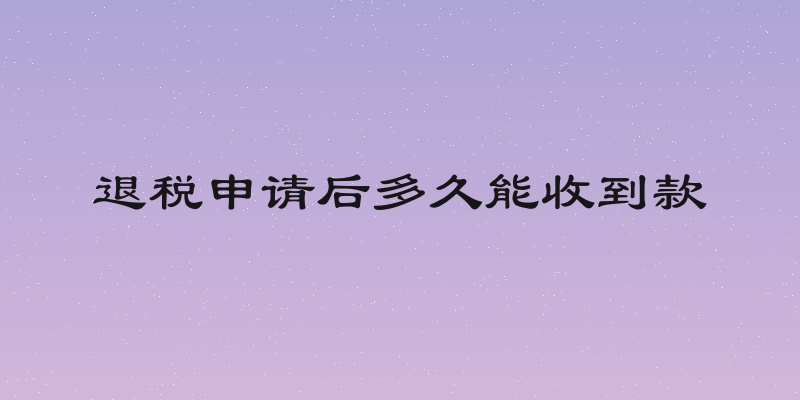 退税申请后多久能收到款