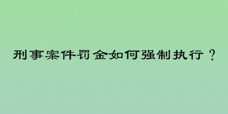 刑事案件罚金如何强制执行？