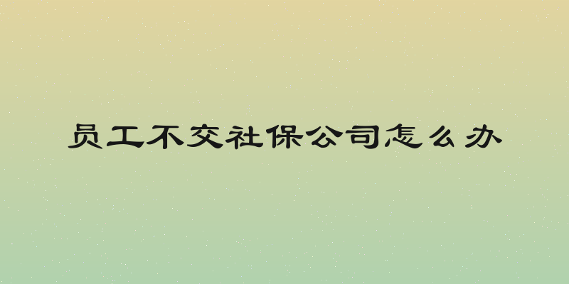 员工不交社保公司怎么办