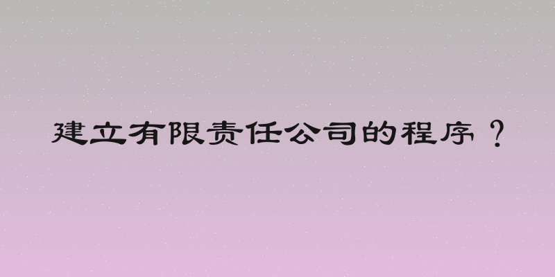 建立有限责任公司的程序？
