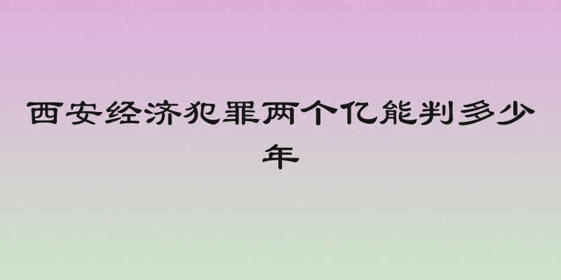 西安经济犯罪两个亿能判多少年