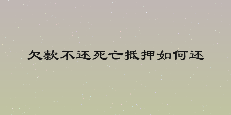 欠款不还死亡抵押如何还