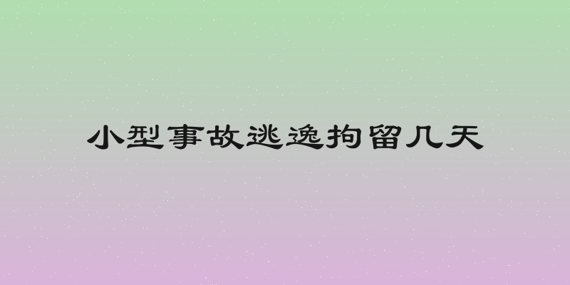 小型事故逃逸拘留几天