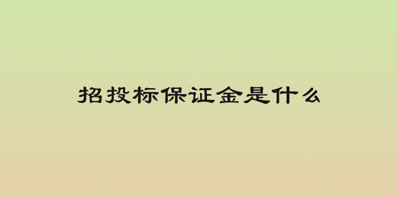 招投标保证金是什么
