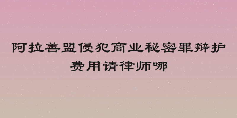 阿拉善盟侵犯商业秘密罪辩护费用请律师哪