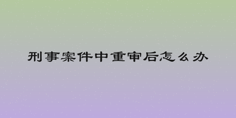 刑事案件中重审后怎么办