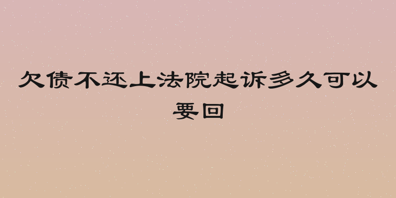 欠债不还上法院起诉多久可以要回