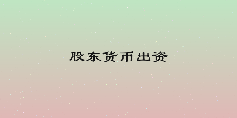股东货币出资