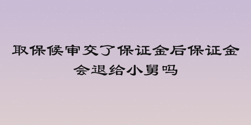 取保候审交了保证金后保证金会退给小舅吗