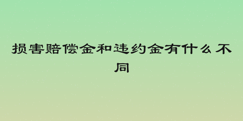 损害赔偿金和违约金有什么不同