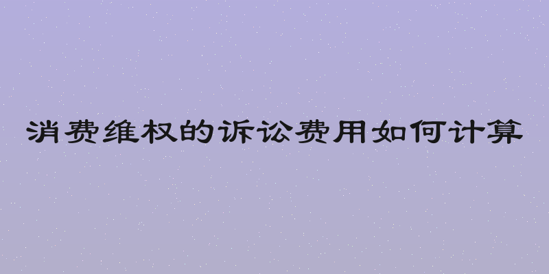 消费维权的诉讼费用如何计算