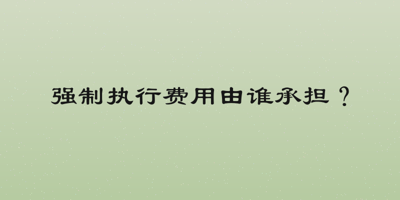 强制执行费用由谁承担？