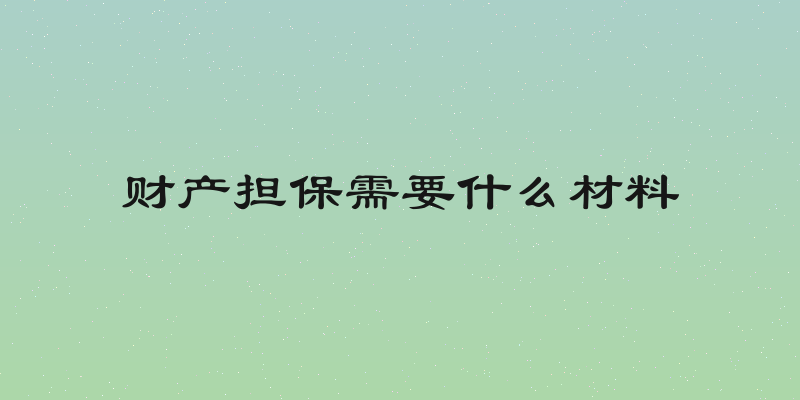 财产担保需要什么材料