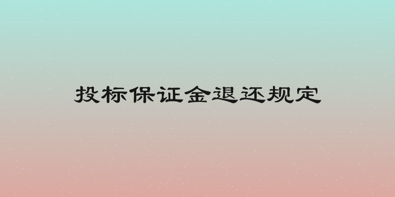 投标保证金退还规定