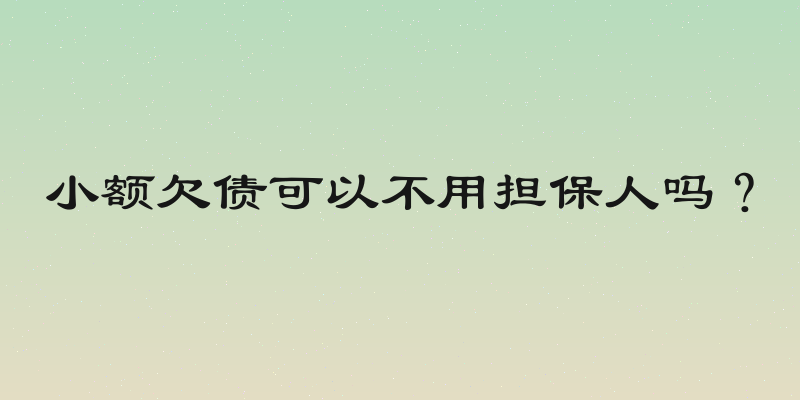 小额欠债可以不用担保人吗？