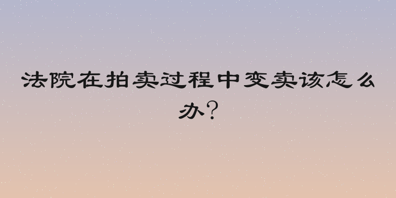 法院在拍卖过程中变卖该怎么办?