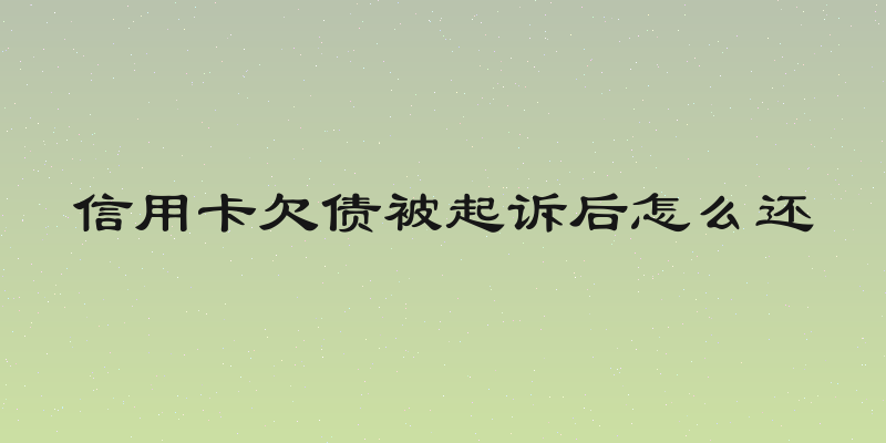 信用卡欠债被起诉后怎么还