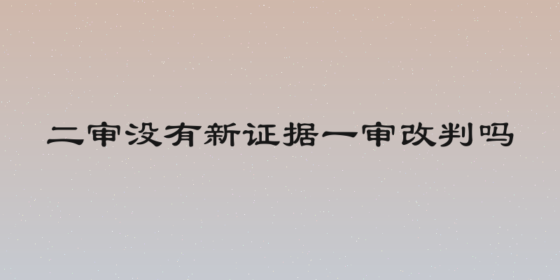 二审没有新证据一审改判吗
