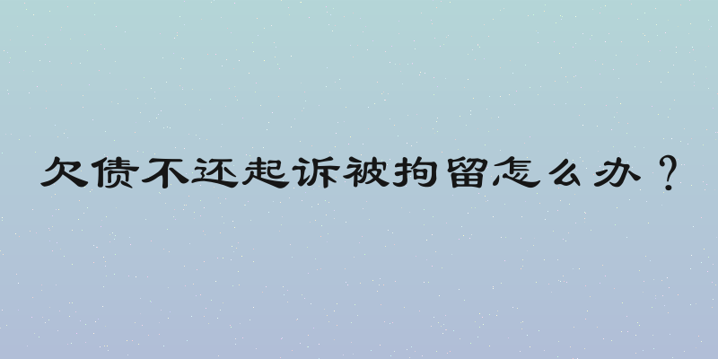 欠债不还起诉被拘留怎么办？