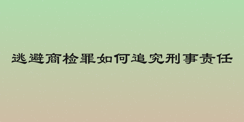 逃避商检罪如何追究刑事责任