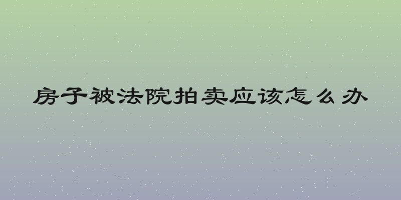 房子被法院拍卖应该怎么办